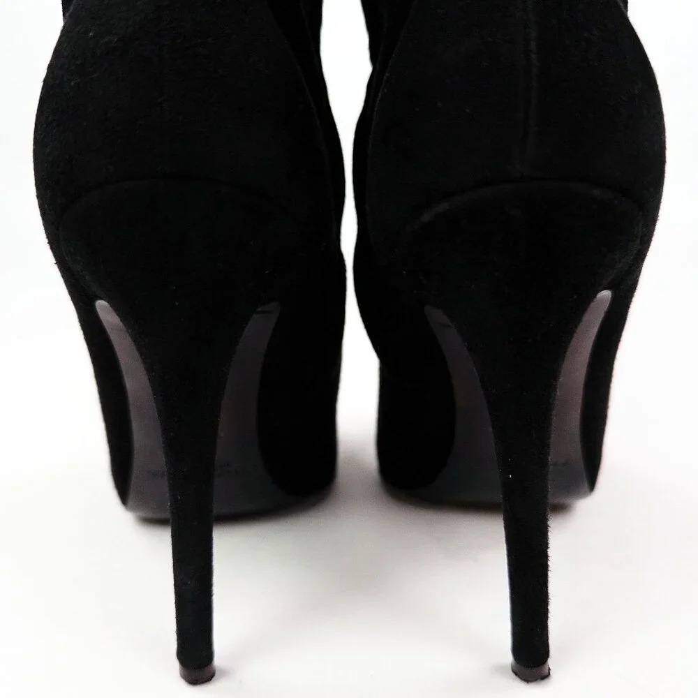 Ralph Lauren Collection Purple Label Tall Suede Heeled Boots - Picture 6 of 14